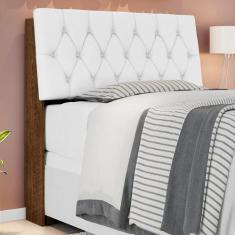 Cabeceira Solteiro Box Laura Malbec Captonê Branco - Mais de Casa
