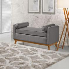 Recamier Italia 1,50M com Base Madeira Linho Sofatec, Grafite