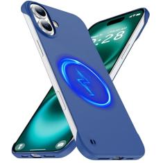 GRECAZO Capa Magnética Fina Adequada para iPhone 16 Capa de Telemóvel 15.5 cm (2024) Ultrafina Leve Durável Sem Moldura Fosca Rígida para MagSafe Capa Capa com Anel de Puxar À Prova de Choque Corda