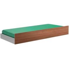 Cama Auxiliar Solteiro Infanto Juvenil Mdp Clara Branco/amadeirado