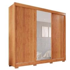 Guarda Roupa Casal Com Espelho 3 Portas e 4 Gavetas Atenas - Salleto M