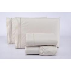 Lençol Casal 200 Fios 3 Peças Toque 100% Algodão com Fronhas - Charme 