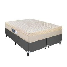 Cama King Arezzo e Box Molas Ensacadas Cinza Portobel