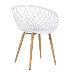 Loft7, Cadeira Clarice Nest Sidera com Apoio de Braços, Sala Cozinha e Lazer, Polipropileno e Metal - Branco