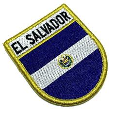 BP0203EV 01 Bandeira El Salvador Patch Bordada Fecho Contato