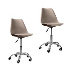 Kit 2 Cadeiras Office Com Rodizio Giratória Saarinen