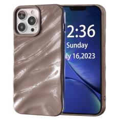 AKABEILA Capa para iPhone 15 de 6,1 polegadas com padrão de ondulação de água TPU capa fina à prova de choque 3D antiderrapante com glitter brilhante