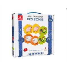 Jogo Da Memória Em Madeira Bichos 24 Pcs