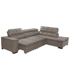 Sofá Retrátil Reclinável e Chaise 5 Lugares 280cm Super Confortável Sttilo Mega Sul