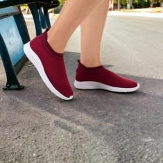Tênis meia calce fácil - Blessshoes, Bordô, 35