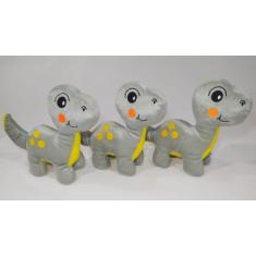 Kit 3 Dino De Pelúcia Antialérgica Brinquedo Criança Presente 27cm - D