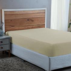 Lençol Cama Box Casal 01 Peça Percal 300 Fios Liso com Elástico 100% A