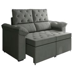 Sofá Retrátil 2 Lugares Inglaterra Suede Cinza