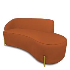 Sofá 4 Lugares Orgânico 220cm Pé Dourado Morgan Bouclê D03 - D`Rossi