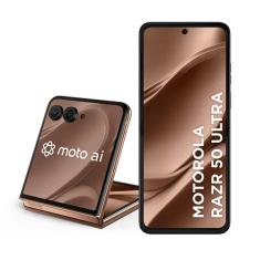 Smartphone Motorola Razr 50 Ultra 5G - Mocha Mousse, 512GB, 24GB RAM Boost, Câmera 50 MP, Selfie 32 MP e Tela de 6,9&quot;