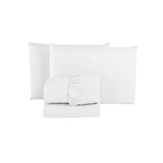 Jogo de Cama Lençol Queen 200 Fios Algodão 4 peças Conjunto com Elásti