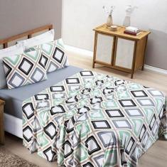 Jogo de Lençol Solteiro Quality Malha 100% Algodão Estampado 3 Peças -