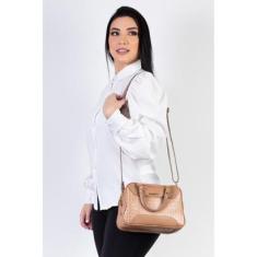 Bolsa pequena de couro croco Olívia-Feminino
