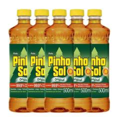 Kit Desinfetante Pinho Sol Original 500ml Com 5 Unidades
