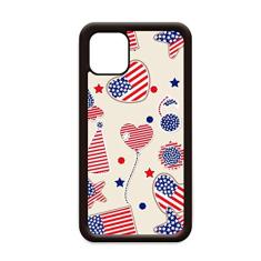 Capa para iPhone 12 Pro Max com bandeira de coração e balão dos EUA para Apple Mini Mobile Case