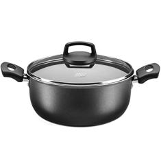 MTA CACAROLA COM TAMPA DE VIDRO N°16/1,4L - DE ALUMINIO COM ANTIADERENTE COR GRAFITE