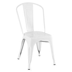 Loft7 Cadeira Iron Tolix Design Industrial em Aço Carbono, Sala de Jantar, Cozinha, Bar, Restaurante e Varanda Gourmet - Branco