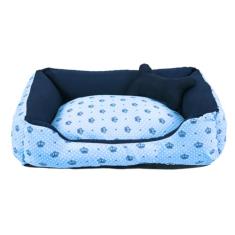 Cama para Cachorro ou Gato Tamanho Médio 60x55cm + Ossinho Coroa Azul