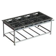 Fogão Industrial Inox 30x30 P7 8 Bocas Baixa Pressão 8 qs - jl Colombo
