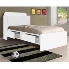 Cama Solteiro com Baú 2 Gavetas Tamires VJ Móveis