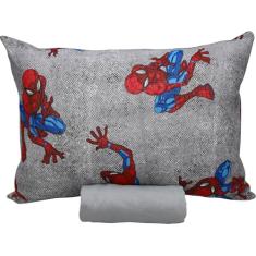 Jogo de Lençol 2 Peças Portallar Disney Marvel Spider Wall/Cinza Solteiro