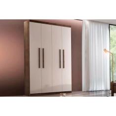 Guarda Roupa 4 Portas e 2 Gavetas Espanha Café/Off White - Rufato