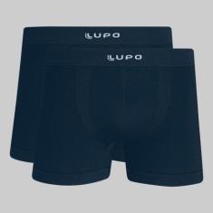 Kit 2 Cuecas Lupo Boxer Micromodal Sem Costura 00661, Azul petróleo, G