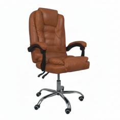 Cadeira De Escritório Presidente Reclinável Ergonômica - Marrom