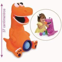 Boneco Dinossauro Baby Rex Bolinha com Som Chocalho Primeira Infância 