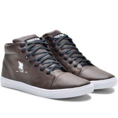 Tênis Casual Com Sola De Borracha Polo Plus Cano Médio E Fecho Em Cada