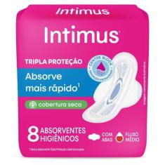 Absorvente Externo Intimus Tripla Proteção Seca com Abas 8 Unidades