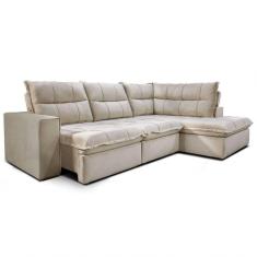 Sofá Solar Campus Com 2 Lugares Direito E Chaise Esquerdo Gralha Azul Bege