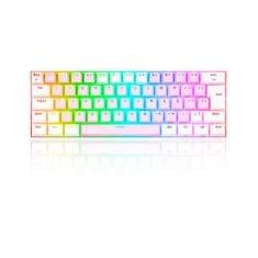 Teclado Mecânico Gamer Redragon Draconic Pro, RGB, Switch Brown, USB, Bluetooth, ABNT2, Rosa e Branco - K530PW-RGB-PRO (PT-BROWN)