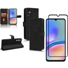 Kit Capinha Carteira Flip Para Samsung A05S + Película 3D