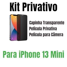 Película Privacidade Para iPhone 13 + Capa + Película Câmera Modelo:iPhone 13 Mini