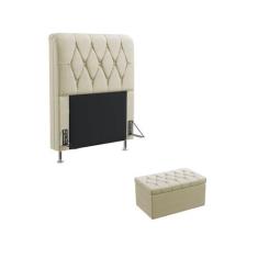 Kit Cabeceira Estofada Sirius 90 Para Cama de Solteiro e Calçadeira Sa