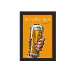 Quadro Frase Entrar Bêbado Moldura Preta 22x32cm - Quartinhos