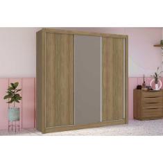 Guarda Roupa 3 Portas de Correr e 2 Gavetas M570 Nogueira/Fendi/Nogueira - Kappesberg