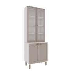 Armário de Cozinha Modulada Cristaleira 80cm 4 Portas 1533 Iluminata 1