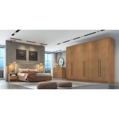 Guarda Roupa Casal 100% MDF 6 Portas 8 Gavetas - Livorno-Cumaru - Móveis Novo Horizonte
