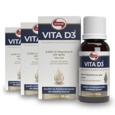 Kit 3 Vita D3 2000Ui Vitafor 10Ml Em Gotas