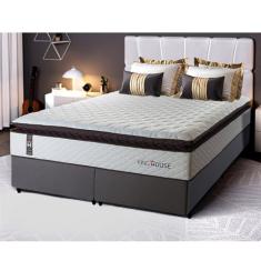 Conjunto Cama Box Espuma San Diego Branco King 193x203x67