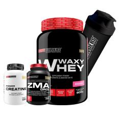 Kit Waxy Whey 900g + ZMA Elements 100 caps + Creatina 100g + Coqueteleira Bodybuilders-Unissex