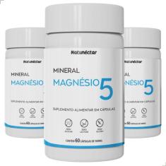 Magnésio 5x1 Malato Quelato Taurato Ascorbato Óxido 180 Caps - Natunec