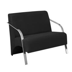 Poltrona Namoradeira Vênus Braço Alumínio Preta Tec:202 AC